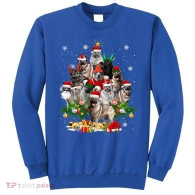 Norwegian Elkhound Christmas Tree Lights Funny Dog Xmas Gift Sweatshirt