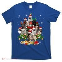 Norwegian Elkhound Christmas Tree Lights Funny Dog Xmas Gift T-Shirt thumb 0