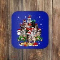 Norwegian Elkhound Christmas Tree Lights Funny Dog Xmas Gift Coaster thumb 0