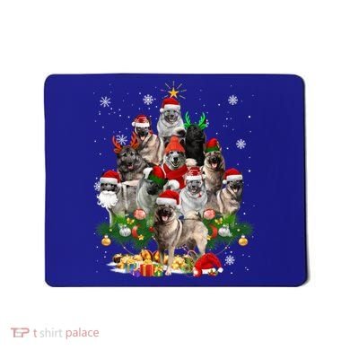 Norwegian Elkhound Christmas Tree Lights Funny Dog Xmas Gift Mousepad