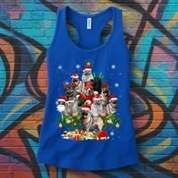 Norwegian Elkhound Christmas Tree Lights Funny Dog Xmas Gift Women's Tank Top thumb 3