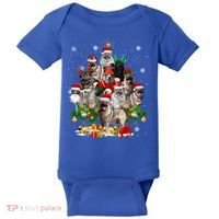 Norwegian Elkhound Christmas Tree Lights Funny Dog Xmas Gift Baby Bodysuit thumb 0