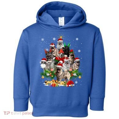 Norwegian Elkhound Christmas Tree Lights Funny Dog Xmas Gift Toddler Hoodie