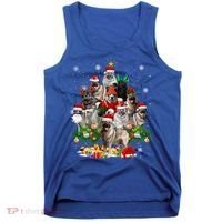 Norwegian Elkhound Christmas Tree Lights Funny Dog Xmas Gift Tank Top thumb 0