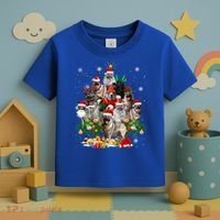Norwegian Elkhound Christmas Tree Lights Funny Dog Xmas Gift Toddler T-Shirt thumb 3