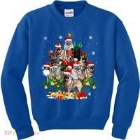 Norwegian Elkhound Christmas Tree Lights Funny Dog Xmas Gift Kids Sweatshirt thumb 0