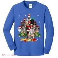Norwegian Elkhound Christmas Tree Lights Funny Dog Xmas Gift Kids Long Sleeve Shirt thumb 0