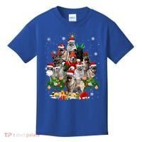 Norwegian Elkhound Christmas Tree Lights Funny Dog Xmas Gift Kids T-Shirt thumb 0