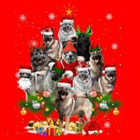 Norwegian Elkhound Christmas Tree Lights Funny Dog Xmas Gift Santa Hat thumb 1
