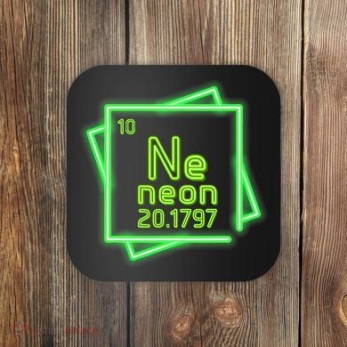 Neon Element Chemistry Periodic Table Science Nerd Coaster