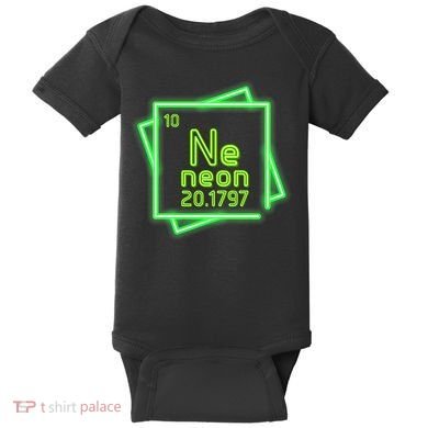 Neon Element Chemistry Periodic Table Science Nerd Baby Bodysuit