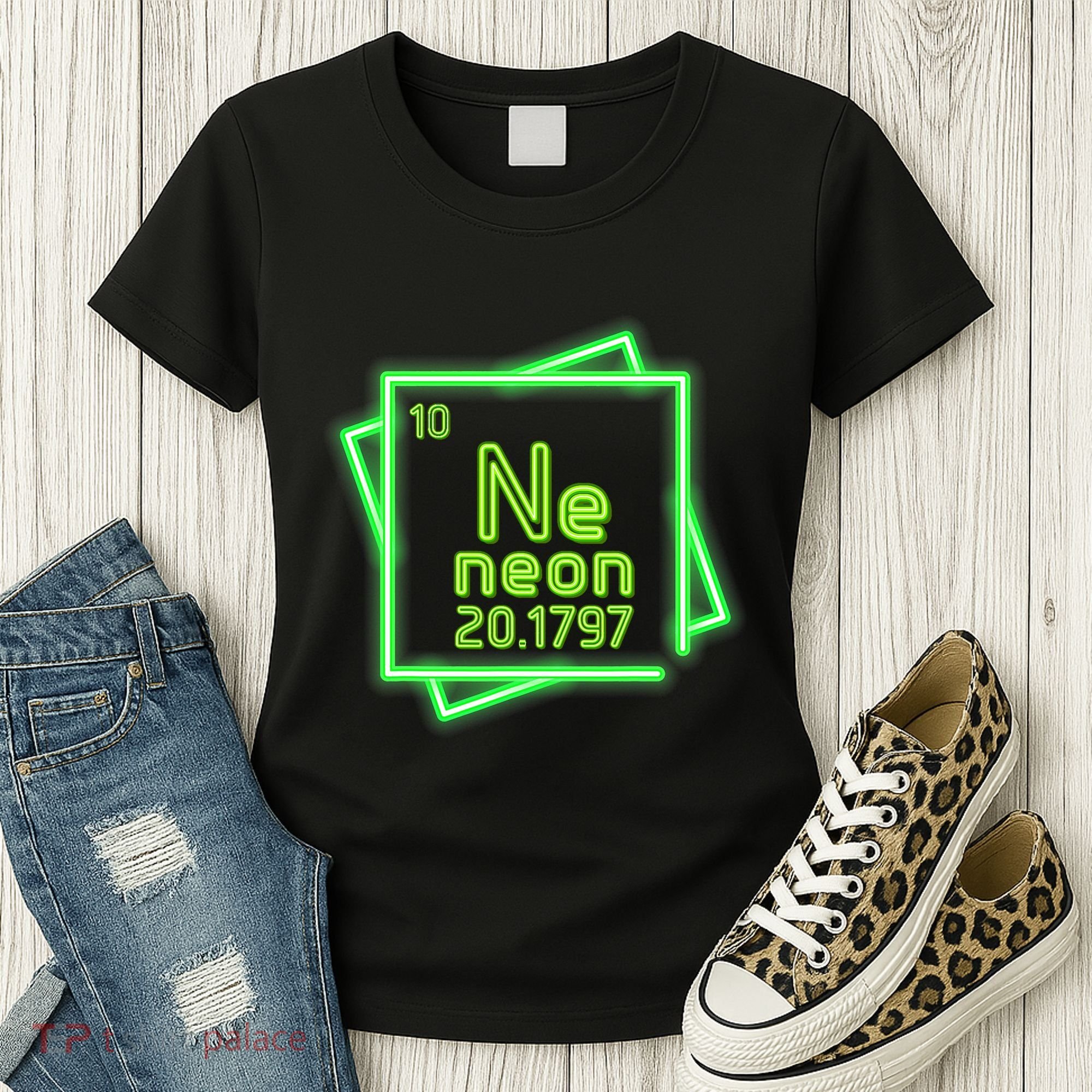 Neon Element Chemistry Periodic Table Science Nerd Women's T-Shirt