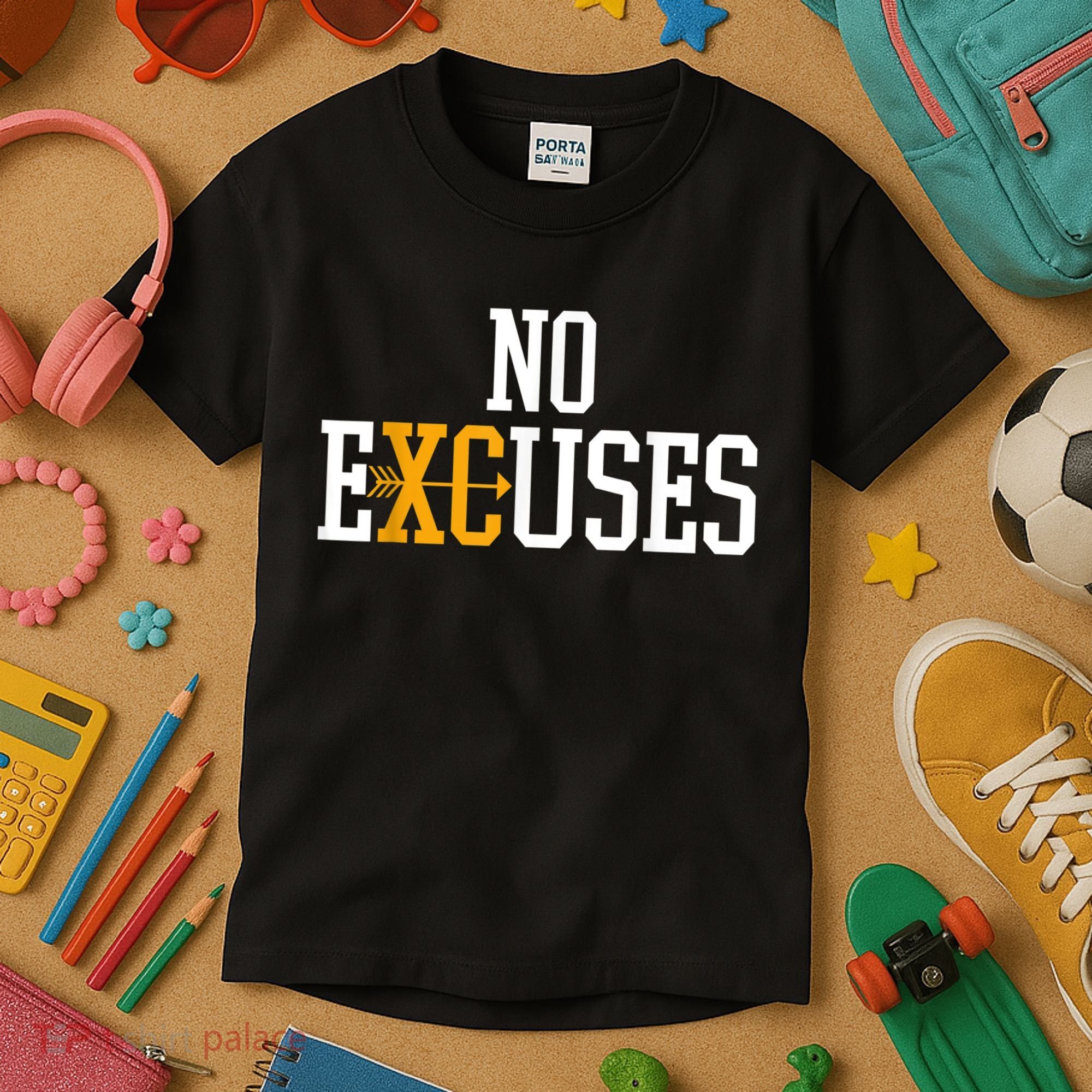 No Excuses Cross Country Track And Field Running Kids T-Shirt