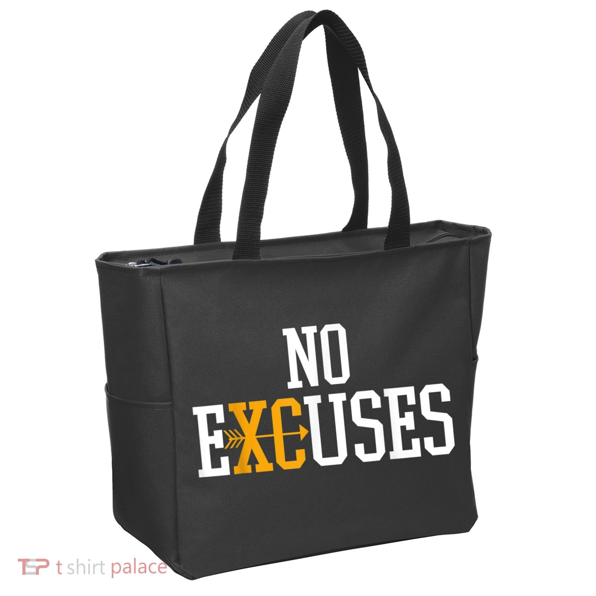 No Excuses Cross Country Track And Field Running Tote Bag