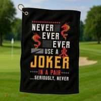 Never Ever Ever Use A Joker Gambler Loves Board Game Mahjong Golf Towel thumb 1