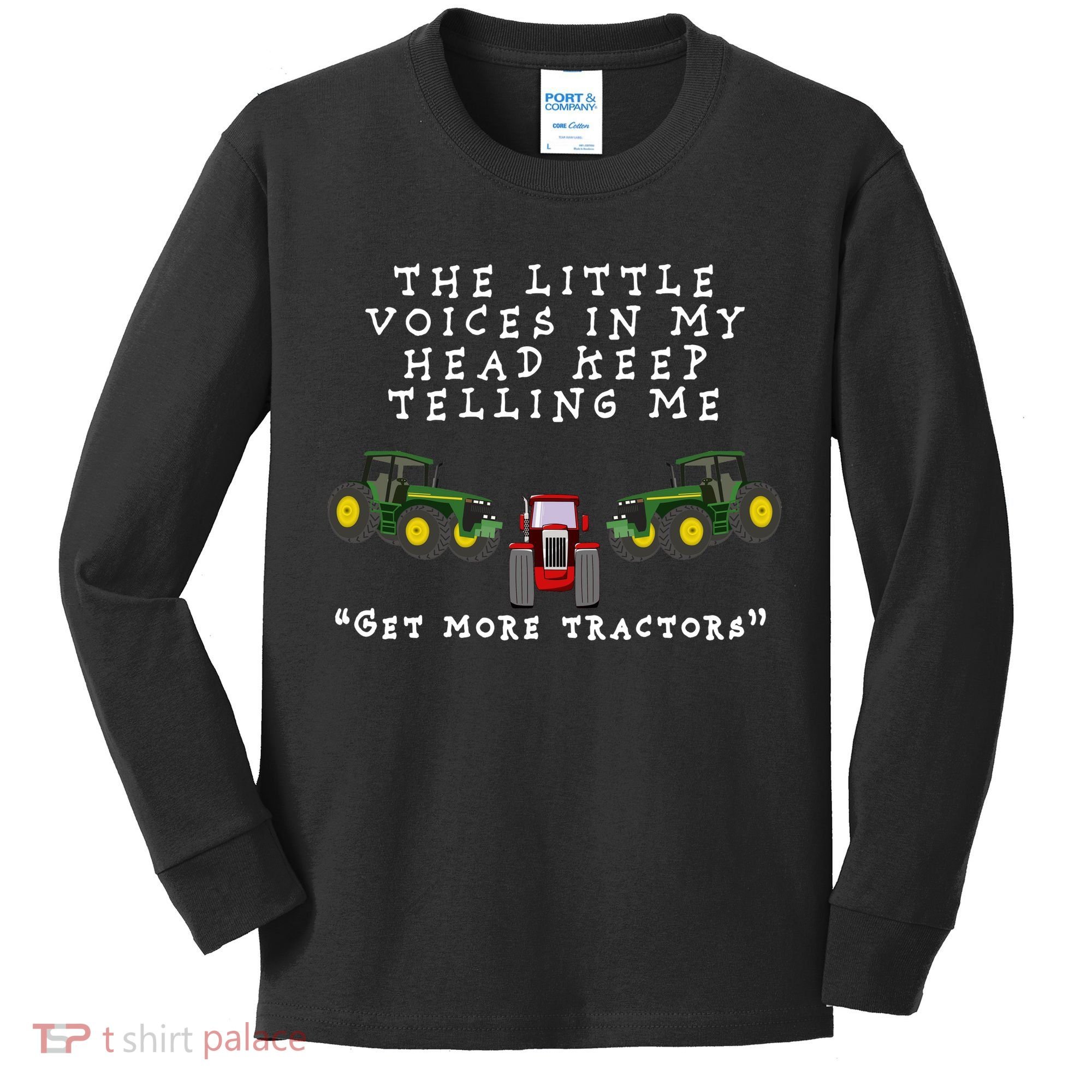 Need More Tractors Funny Farming Kids Long Sleeve Shirt