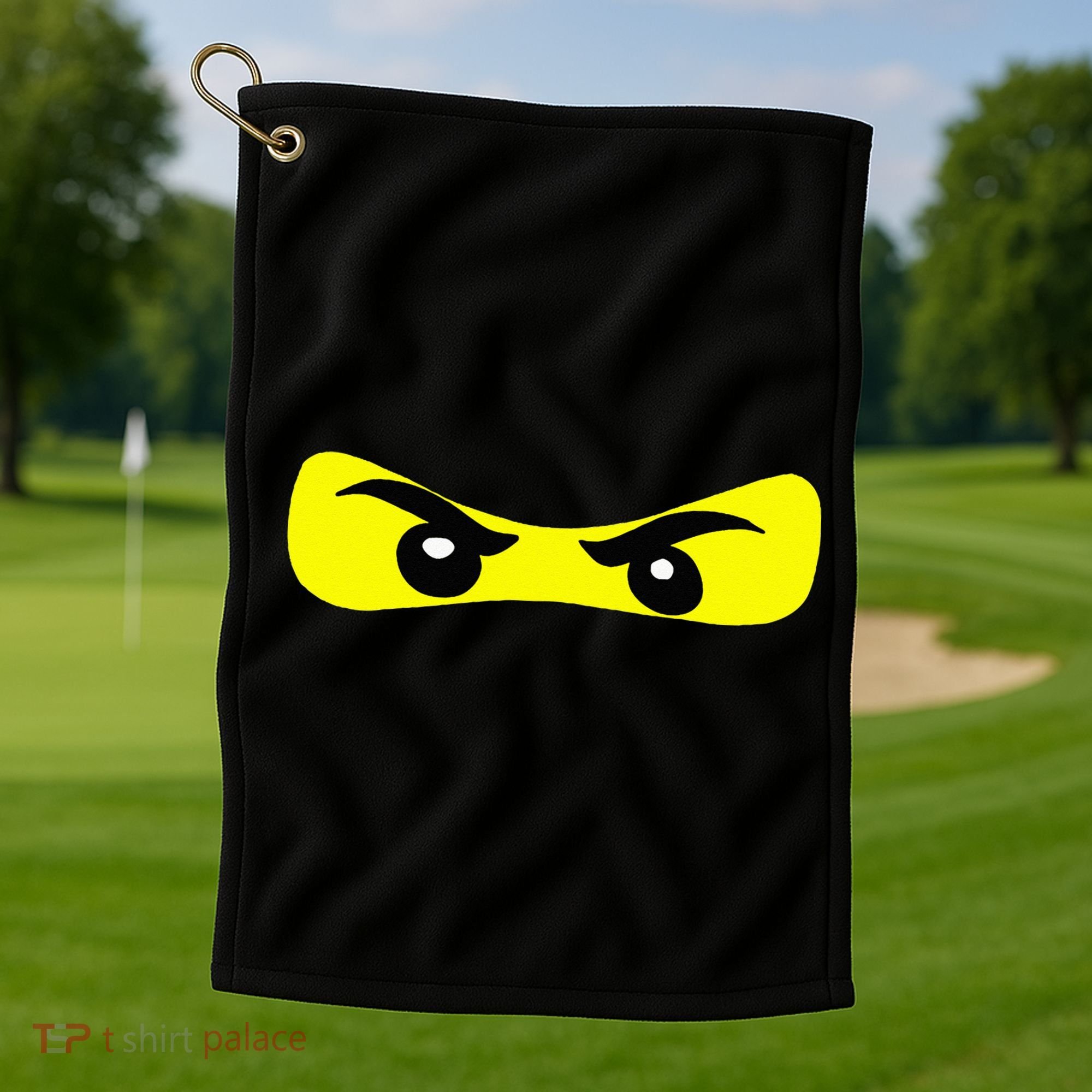 Ninja Eyes Funny Halloween Ninja Costume Golf Towel