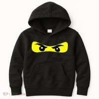 Ninja Eyes Funny Halloween Ninja Costume Kids Hoodie thumb 0