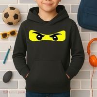 Ninja Eyes Funny Halloween Ninja Costume Kids Hoodie thumb 2
