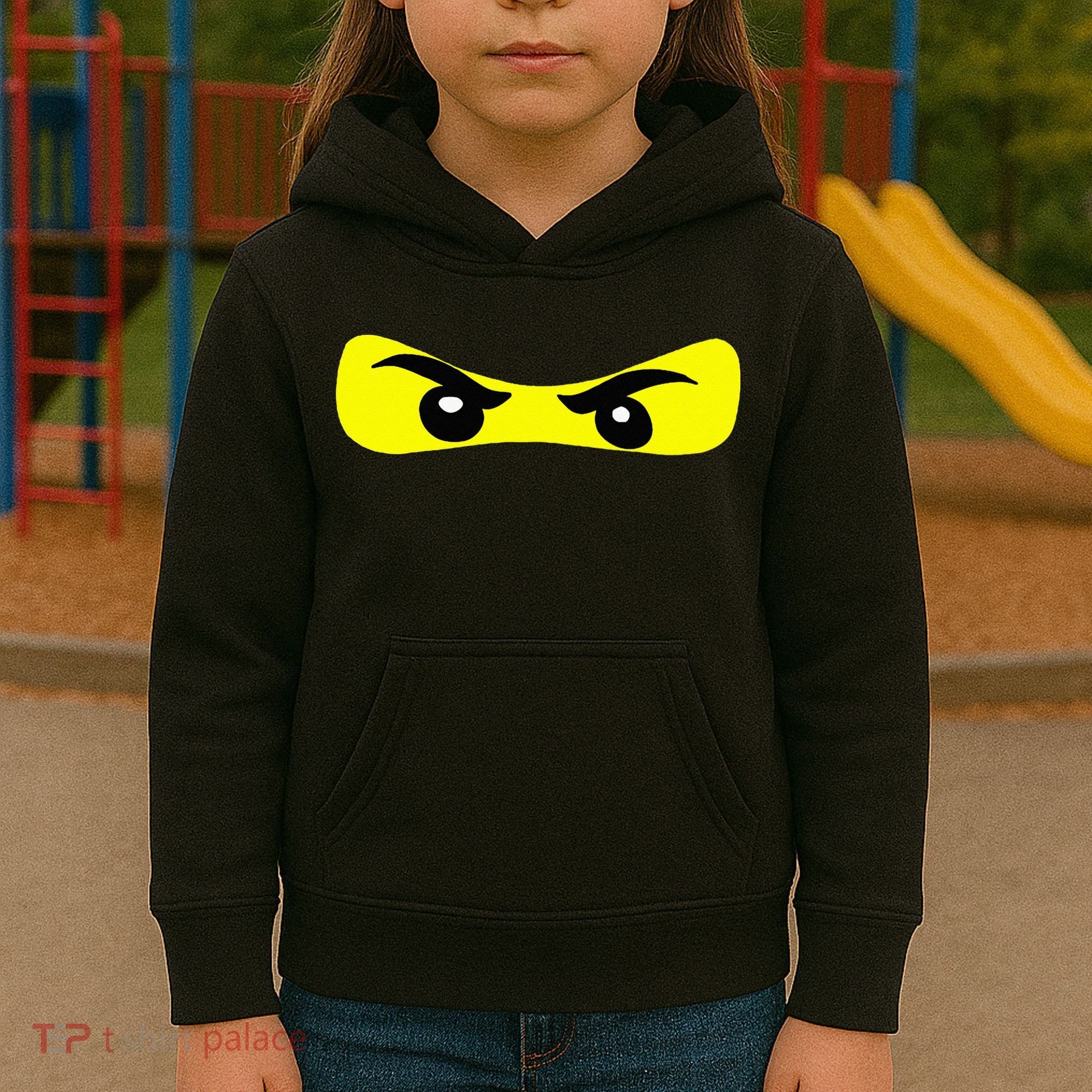 Ninja Eyes Funny Halloween Ninja Costume Kids Hoodie