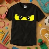Ninja Eyes Funny Halloween Ninja Costume Kids T-Shirt thumb 3