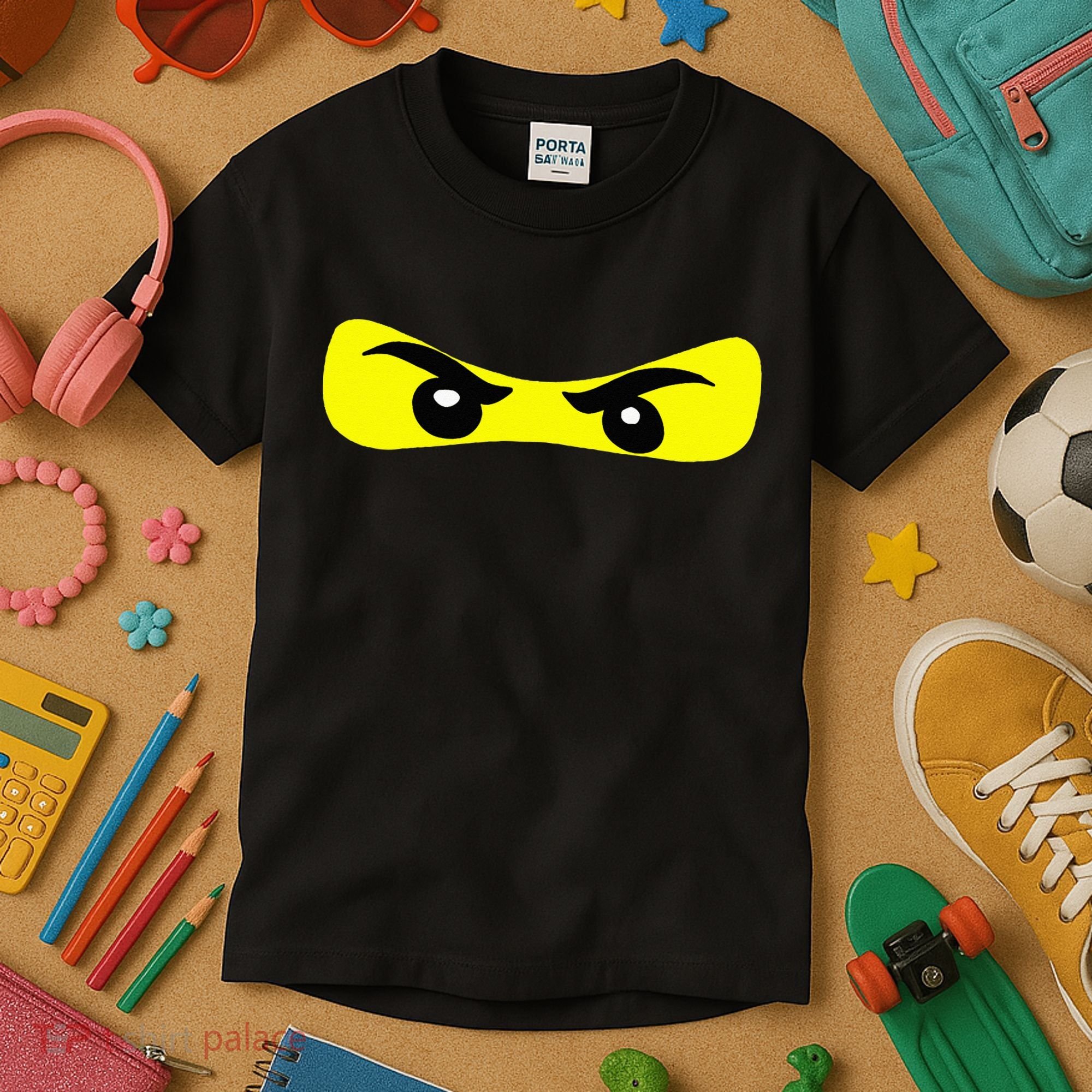 Ninja Eyes Funny Halloween Ninja Costume Kids T-Shirt