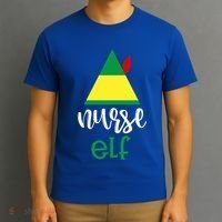 Nurse Elf Funny Christmas Medical Rn Lpn Hospital Job Theme Cool Gift T-Shirt thumb 3