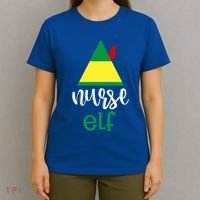 Nurse Elf Funny Christmas Medical Rn Lpn Hospital Job Theme Cool Gift T-Shirt thumb 4