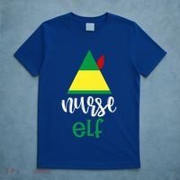 Nurse Elf Funny Christmas Medical Rn Lpn Hospital Job Theme Cool Gift T-Shirt thumb 5