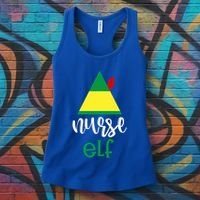 Nurse Elf Funny Christmas Medical Rn Lpn Hospital Job Theme Cool Gift Women's Tank Top thumb 3
