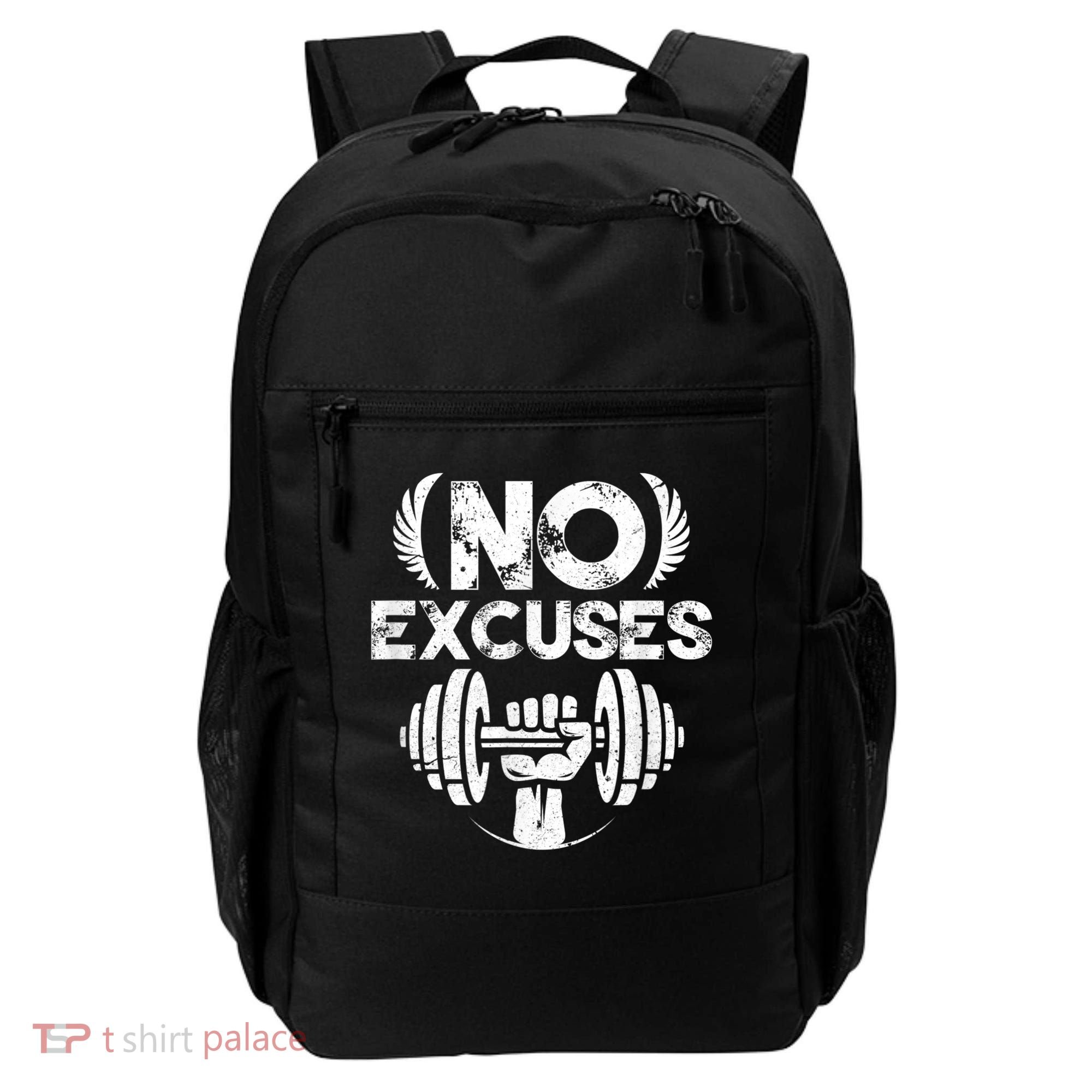 No Excuses Funny Bodybuilding Gym Workout Backpack