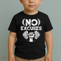 No Excuses Funny Bodybuilding Gym Workout Toddler T-Shirt thumb 2