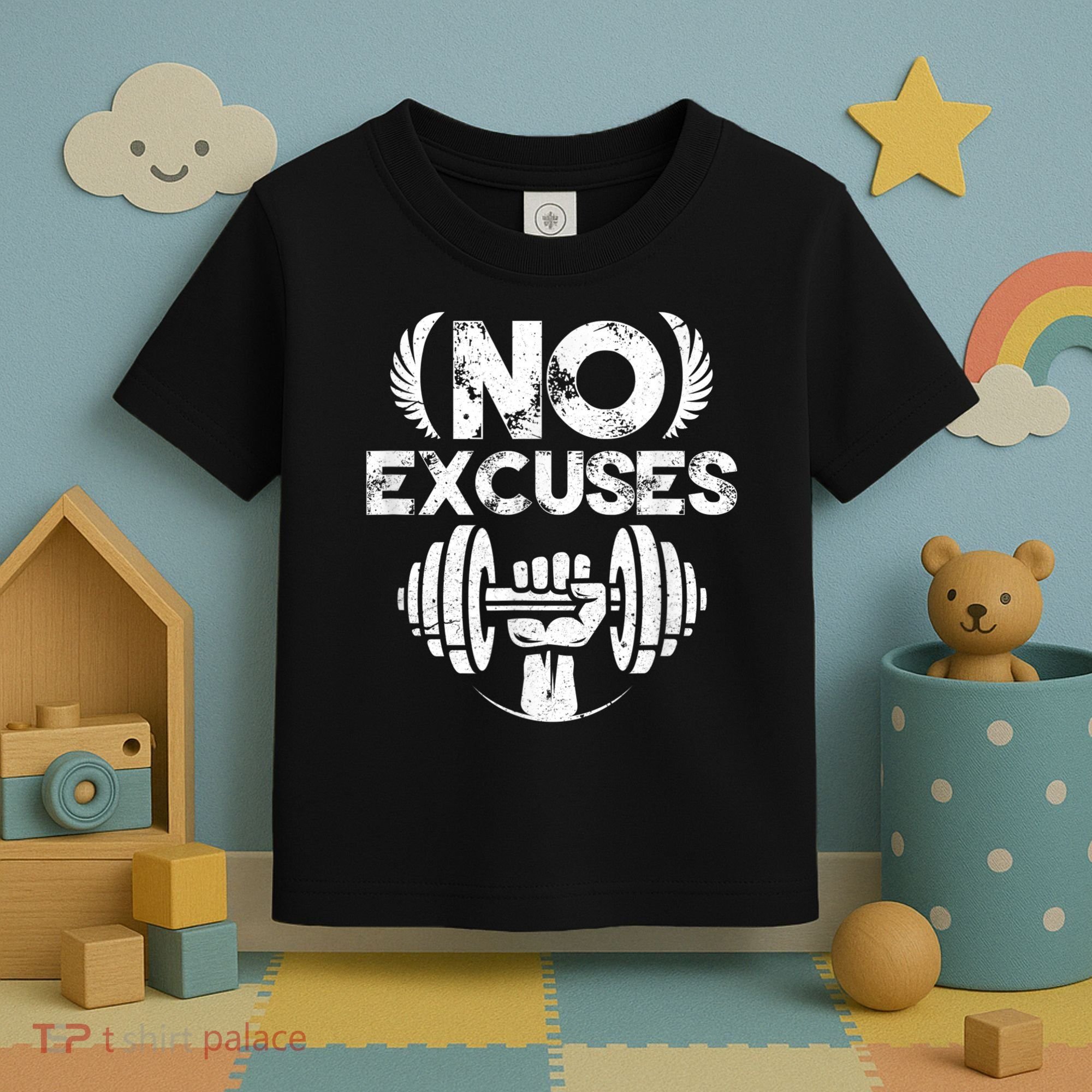 No Excuses Funny Bodybuilding Gym Workout Toddler T-Shirt