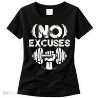 No Excuses Funny Bodybuilding Gym Workout Women's T-Shirt thumb 0
