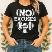No Excuses Funny Bodybuilding Gym Workout Women's T-Shirt thumb 2
