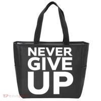Never Ever Give Up Inspirational Motivational Quotes Saying Tote Bag thumb 0