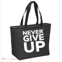 Never Ever Give Up Inspirational Motivational Quotes Saying Tote Bag thumb 2