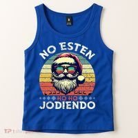 No Esten Ho Ho Jodiendo Santa Christmas Tank Top thumb 2