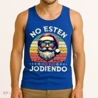 No Esten Ho Ho Jodiendo Santa Christmas Tank Top thumb 3