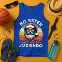 No Esten Ho Ho Jodiendo Santa Christmas Tank Top thumb 4