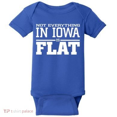 Not Everything In Iowa Is Flat Funny Sarcasm Saying Baby Bodysuit