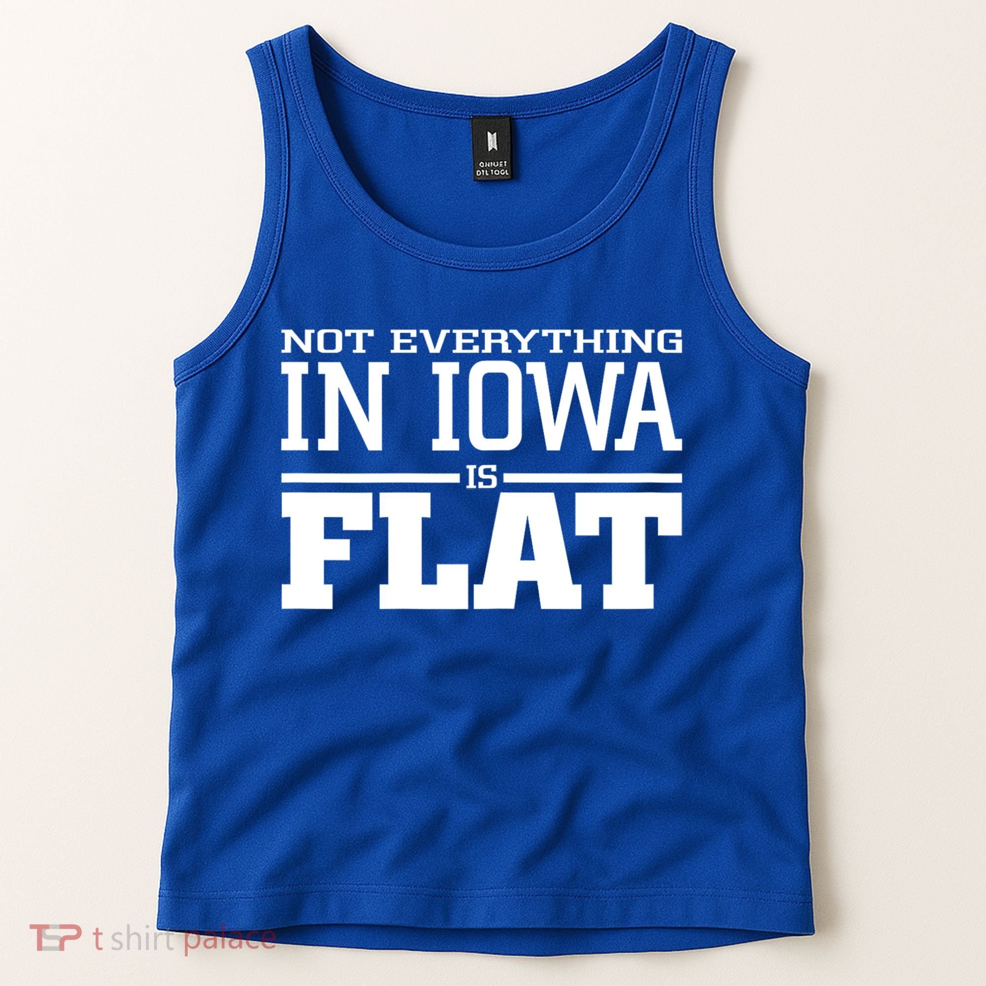 Not Everything In Iowa Is Flat Funny Sarcasm Saying Tank Top