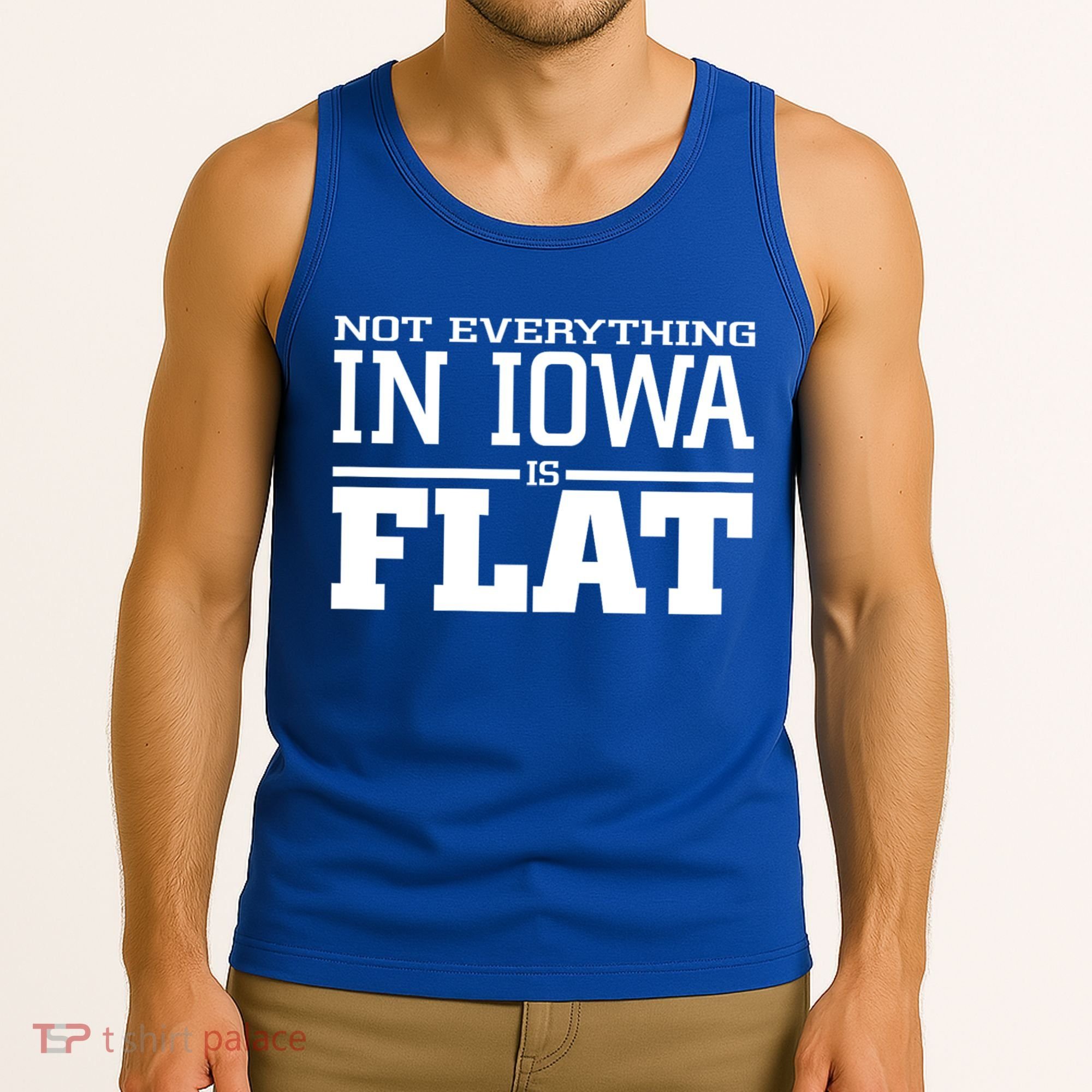 Not Everything In Iowa Is Flat Funny Sarcasm Saying Tank Top