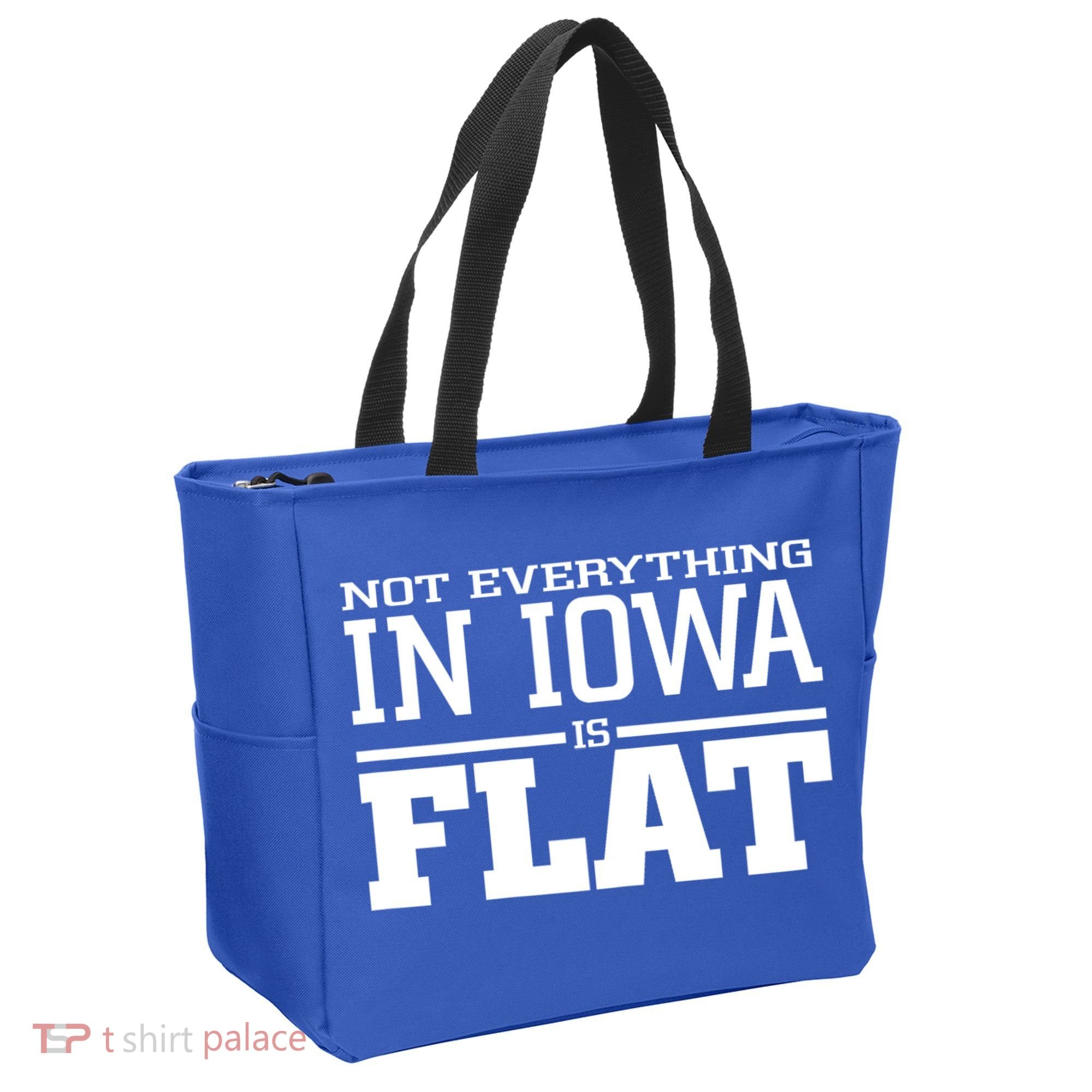 Not Everything In Iowa Is Flat Funny Sarcasm Saying Tote Bag