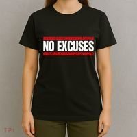 No Excuses Inspirational Saying Motivational Gym Workout T-Shirt thumb 4