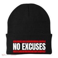 No Excuses Inspirational Saying Motivational Gym Workout Beanie thumb 0