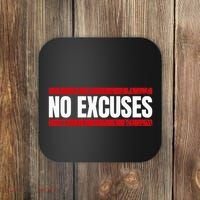 No Excuses Inspirational Saying Motivational Gym Workout Coaster thumb 0