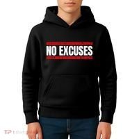 No Excuses Inspirational Saying Motivational Gym Workout Kids Hoodie thumb 4