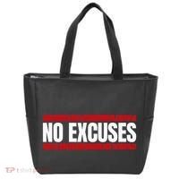 No Excuses Inspirational Saying Motivational Gym Workout Tote Bag thumb 0