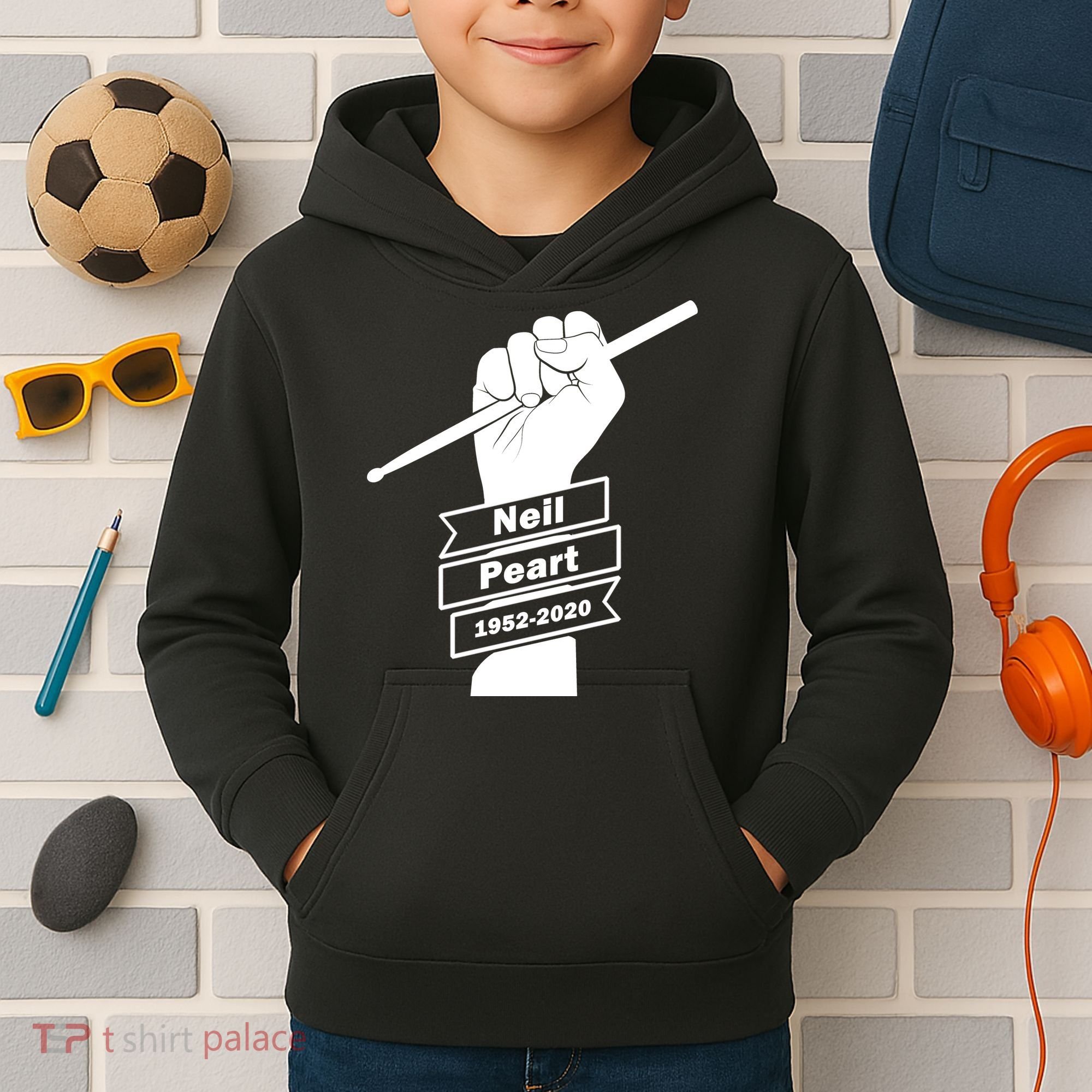 Neil Peart In Loving Memory Greatest Drummer Kids Hoodie